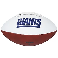 Ballon de football Franklin White Panel autographié par Justin Tuck des New York Giants avec l'inscription « 2x SB Champs »