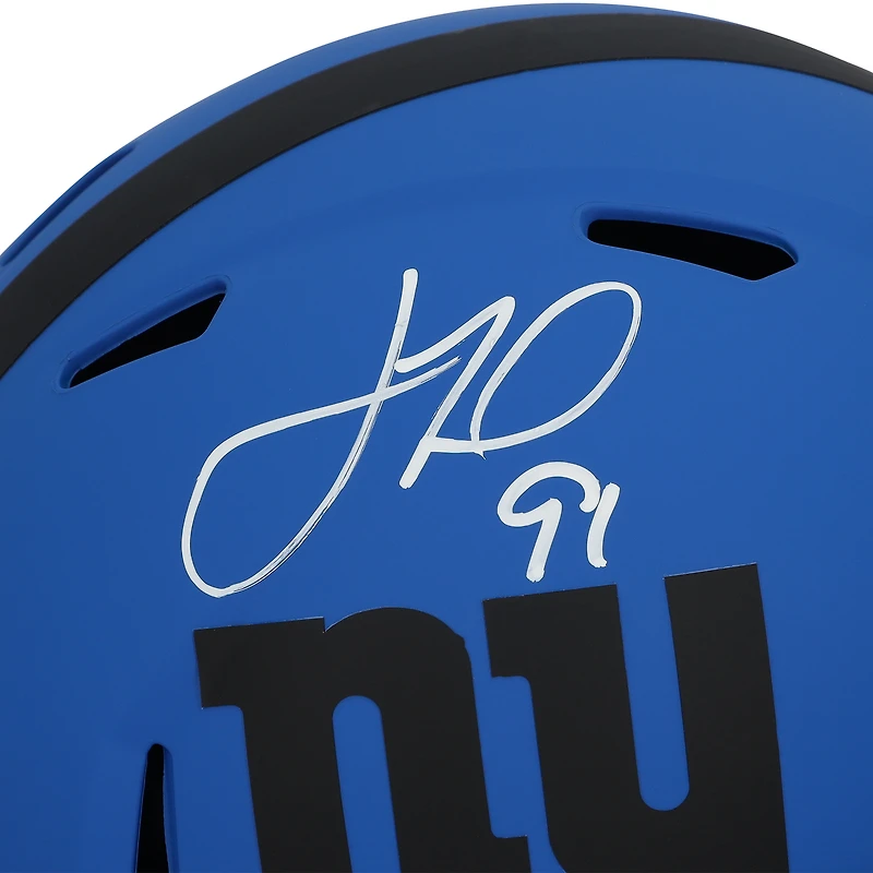 Réplique du casque Riddell Rave Speed autographié par Justin Tuck des New York Giants