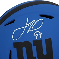 Réplique du casque Riddell Rave Speed autographié par Justin Tuck des New York Giants