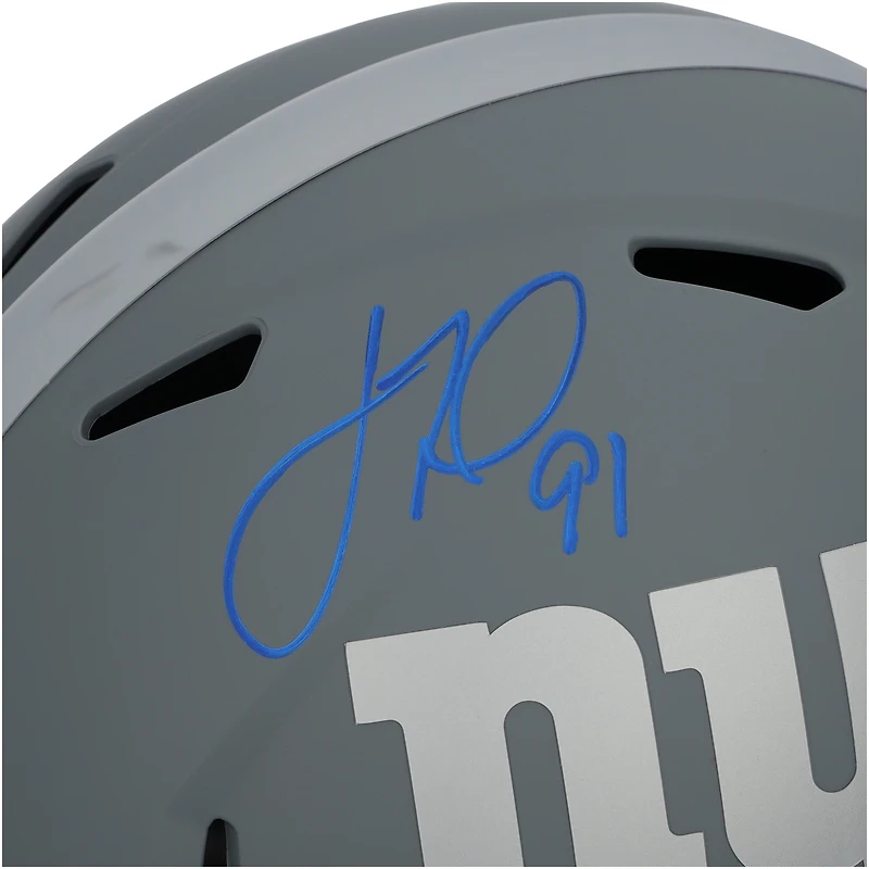 Réplique du casque Riddell Slate Speed autographié par Justin Tuck des New York Giants