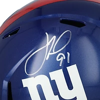 Réplique du casque Riddell Speed autographié par Justin Tuck des New York Giants