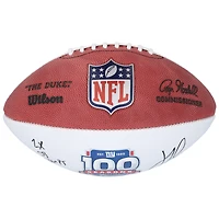 Justin Tuck New York Giants Autographed Wilson 100th Season White Panel Football with "2x SB Champs" Inscription
