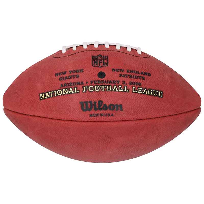 Ballon de football Wilson autographié par Justin Tuck des New York Giants pour le Super Bowl XLII