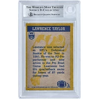 Lawrence Taylor New York Giants Autographed 1982 Topps In Action #435 Beckett Fanatics Witnessed Authenticated Rookie Card