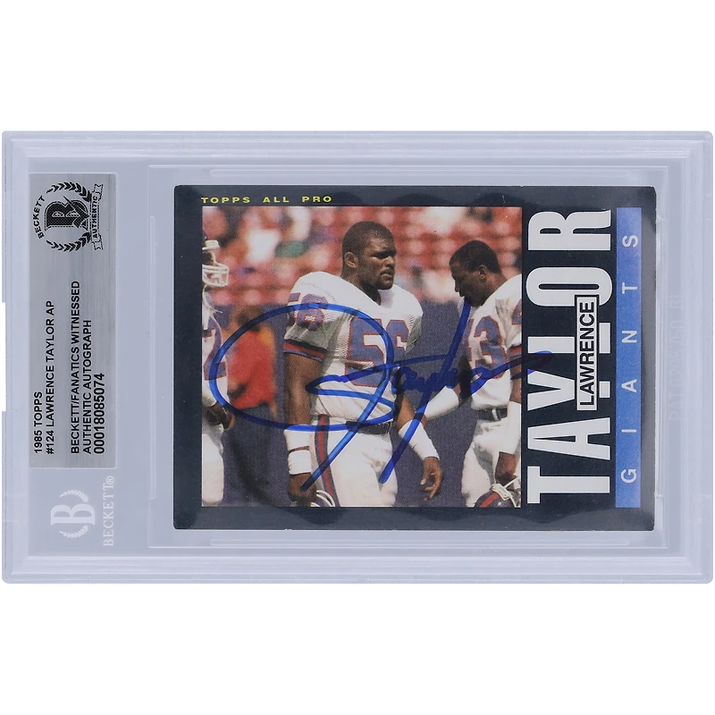 Lawrence Taylor New York Giants Autographed 1985 Topps #124 Beckett Fanatics Witnessed Authenticated Card