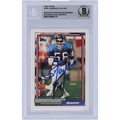 Lawrence Taylor New York Giants Autographed 1992 Topps #756 Beckett Fanatics Witnessed Authenticated Card