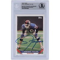 Lawrence Taylor New York Giants Autographié 1993 Topps #105 Beckett Fanatics Witnessed Authenticated Card