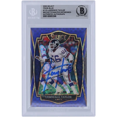 Lawrence Taylor New York Giants Autographed 2020 Panini Select Blue Prizm #110 #/149 Beckett Fanatics Witnessed Authenticated Card