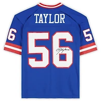 Lawrence Taylor New York Giants Autographed Mitchell & Ness Blue Replica Jersey