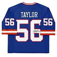 Lawrence Taylor New York Giants Autographed Mitchell & Ness Blue Replica Jersey