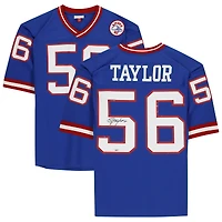 Maillot authentique autographié Mitchell & Ness Royal 1986 des New York Giants par Lawrence Taylor