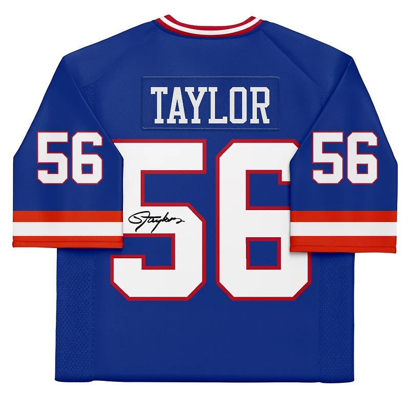 Maillot authentique autographié Mitchell & Ness Royal 1986 des New York Giants par Lawrence Taylor
