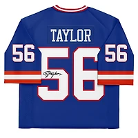 Maillot authentique autographié Mitchell & Ness Royal 1986 des New York Giants par Lawrence Taylor