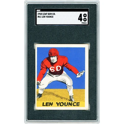 Carte de recrue Len Younce, New York Giants, 1948, Leaf Gum Co., n° 61, authentifiée SGC 4