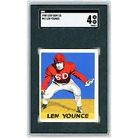 Carte de recrue Len Younce, New York Giants, 1948, Leaf Gum Co., n° 61, authentifiée SGC 4