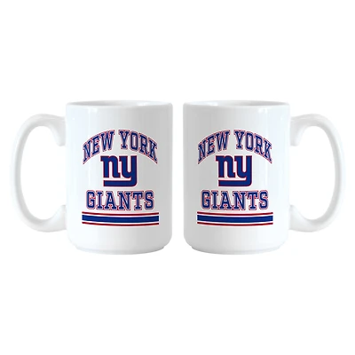 Ensemble de tasses Logo Brands New York Giants 15 oz. Modèle actuel et rétro