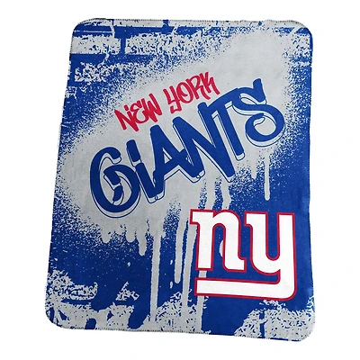 Couverture polaire classique à graffiti des New York Giants, 127 x 152 cm (50 x 60 pouces).