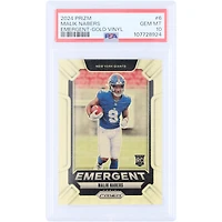 Malik Nabers New York Giants 2024 Panini Prizm Emergent Gold Vinyl Prizm #6 #3/5 PSA Authenticated 10 Rookie Card