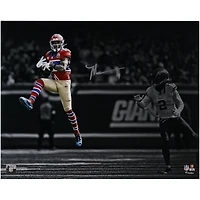 Photo de Malik Nabers (New York Giants) autographiée, 40 x 50 cm, en plein saut.