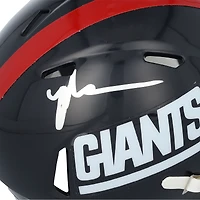 Casque miniature Riddell Speed ​​rétro 1980-99 autographié par Malik Nabers des Giants de New York