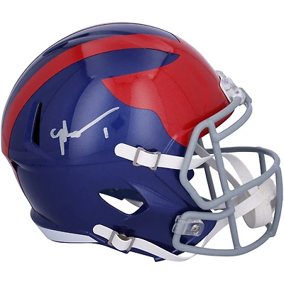 Casque réplique autographié Riddell 2024 Alternate Speed ​​par Malik Nabers des New York Giants