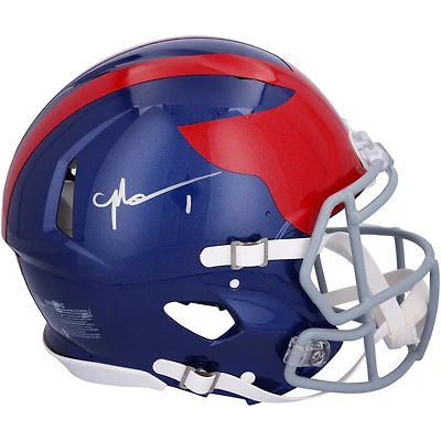 Casque authentique Riddell 2024 Alternate Throwback Speed autographié par Malik Nabers des New York Giants