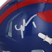 Malik Nabers New York Giants Autographed Riddell 2024 Alternate Throwback Speed Mini Helmet