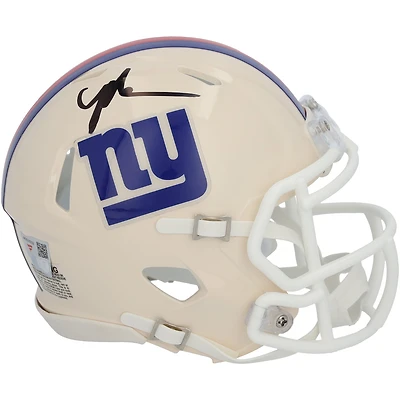 Casque miniature rétro Riddell Speed autographié par Malik Nabers des Giants de New York