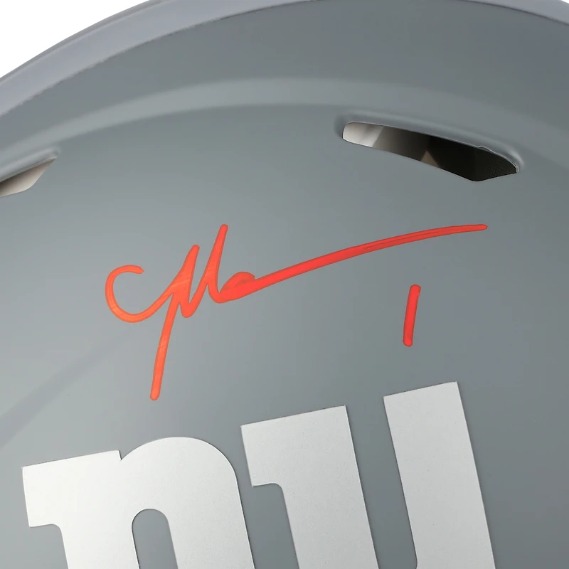 Casque Riddell Slate Speed authentique dédicacé par Malik Nabers des New York Giants