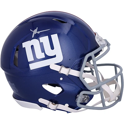 Malik Nabers New York Giants Autographed Riddell Speed Authentic Helmet