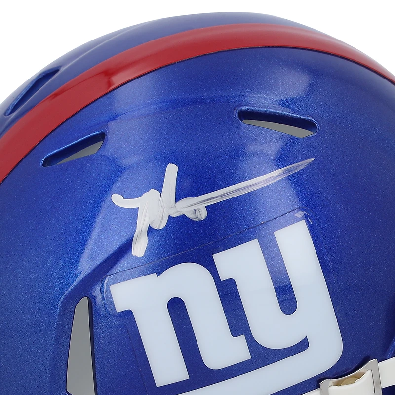 Casque Riddell Speed Mini autographié par Malik Nabers des New York Giants