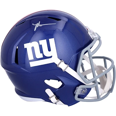 Casque réplique autographié Riddell Speed ​​de Malik Nabers par les New York Giants