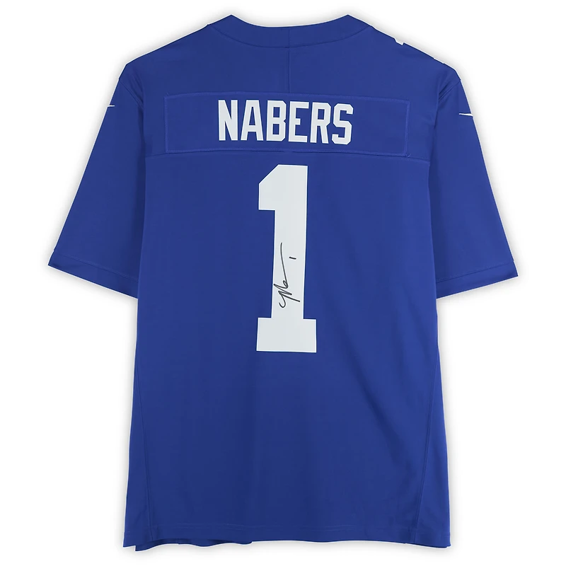 Malik Nabers New York Giants Autographed Royal Nike Vapor F.U.S.E. Limited Jersey