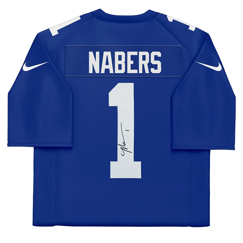Malik Nabers New York Giants Autographed Royal Nike Vapor F.U.S.E. Limited Jersey