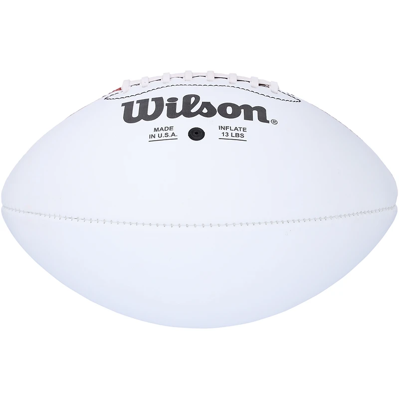 Ballon de football américain Wilson à panneau blanc autographié par Malik Nabers des Giants de New York, édition spéciale 100e saison.