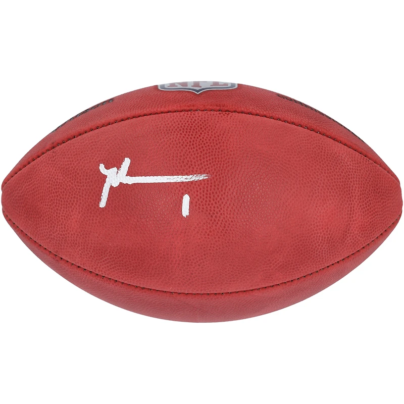 Ballon de football Wilson Duke dédicacé par Malik Nabers des New York Giants