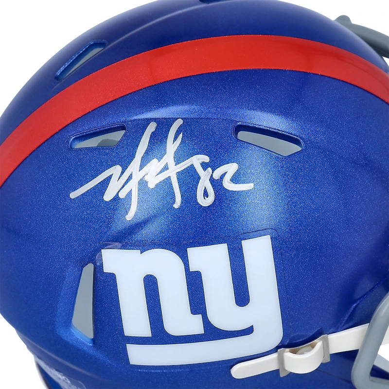 Casque Riddell Speed ​​Mini autographié par Mario Manningham des New York Giants