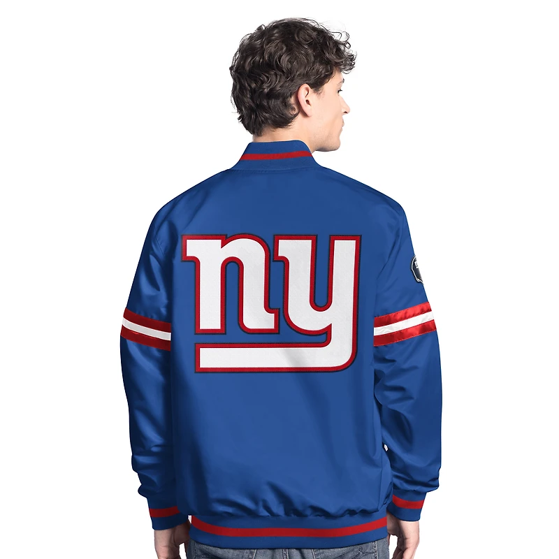 Veste universitaire à boutons-pression Starter Royal New York Giants Scout pour homme