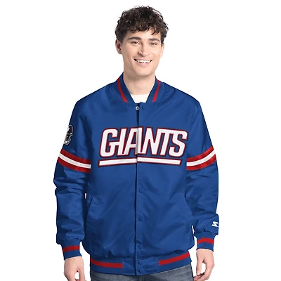 Veste universitaire à boutons-pression Starter Royal New York Giants Scout pour homme