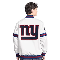 Men's Starter  White New York Giants Scout Full-Snap Varsity Jacket