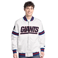 Men's Starter  White New York Giants Scout Full-Snap Varsity Jacket