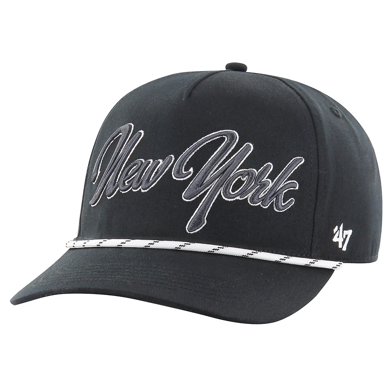 Men's '47 Black New York Giants Overhand Speckle Hitch Adjustable Hat
