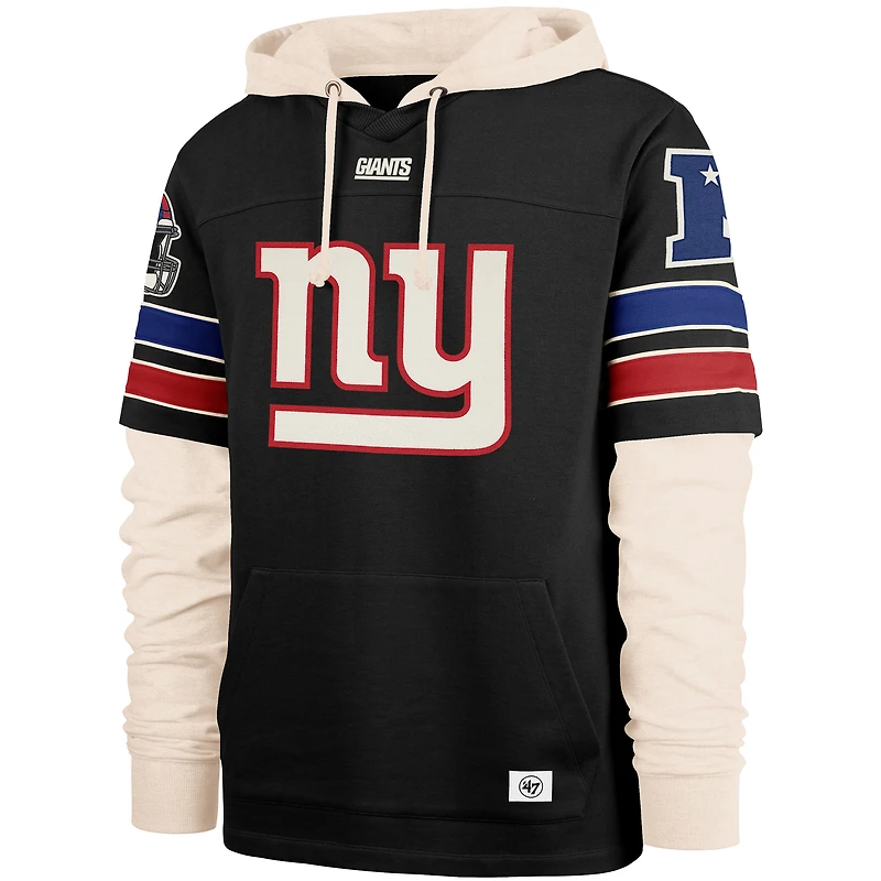 Men's '47  Black New York Giants Split Zone Cornerback Duo Hoodie
