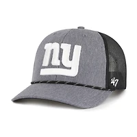 Men's '47 Heather Charcoal New York Giants Carbon Rope Trucker Adjustable Hat