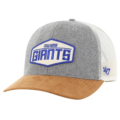 Men's '47 Heather Gray/Tan New York Giants Drover Trucker Adjustable Hat