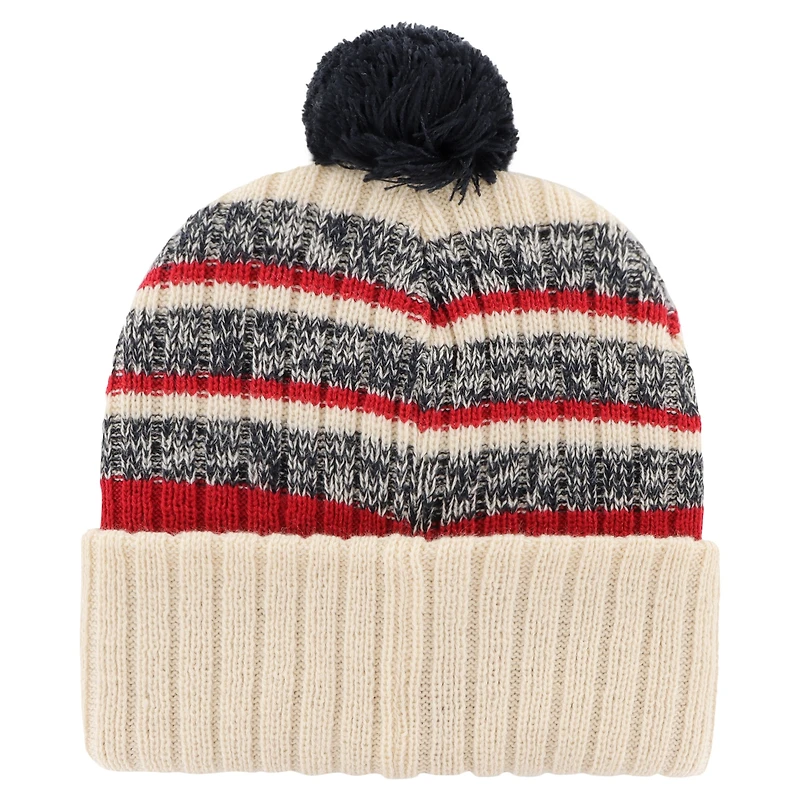 Bonnet en tricot à revers Legacy Tavern '47 Natural New York Giants pour hommes avec pompon