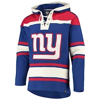Men's '47 Royal/Red New York Giants Lacer V-Neck Pullover Hoodie