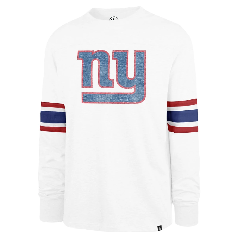 T-shirt blanc à manches longues '47 New York Giants Gridiron Premier Brex pour hommes