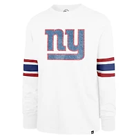 T-shirt blanc à manches longues '47 New York Giants Gridiron Premier Brex pour hommes