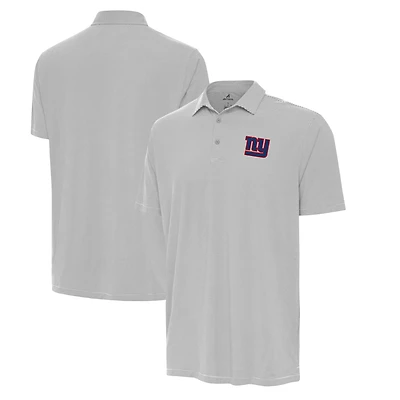 Polo Twine Performance gris/blanc Antigua pour homme des New York Giants